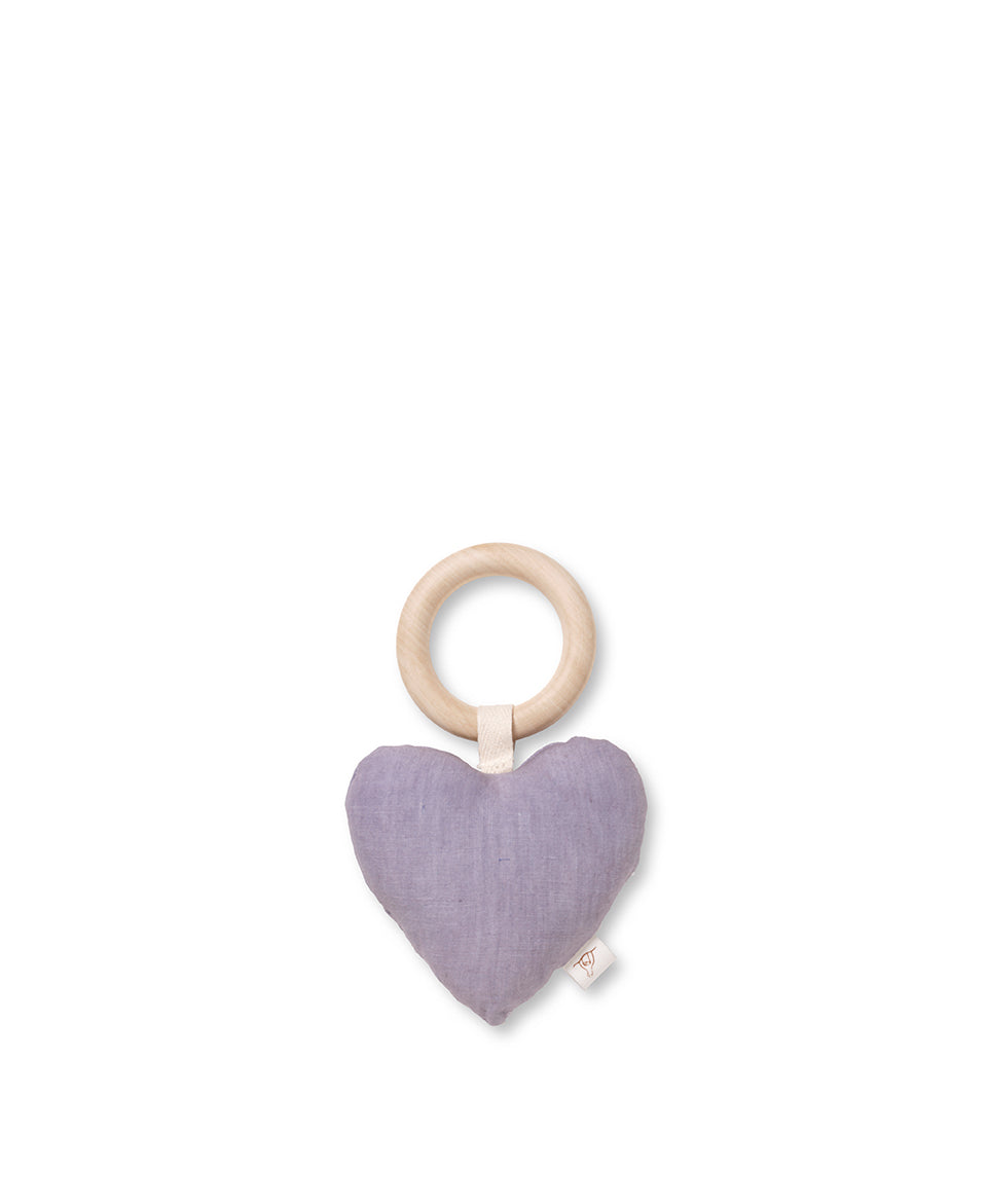 Lara Heart Rattle Teether, Lavender