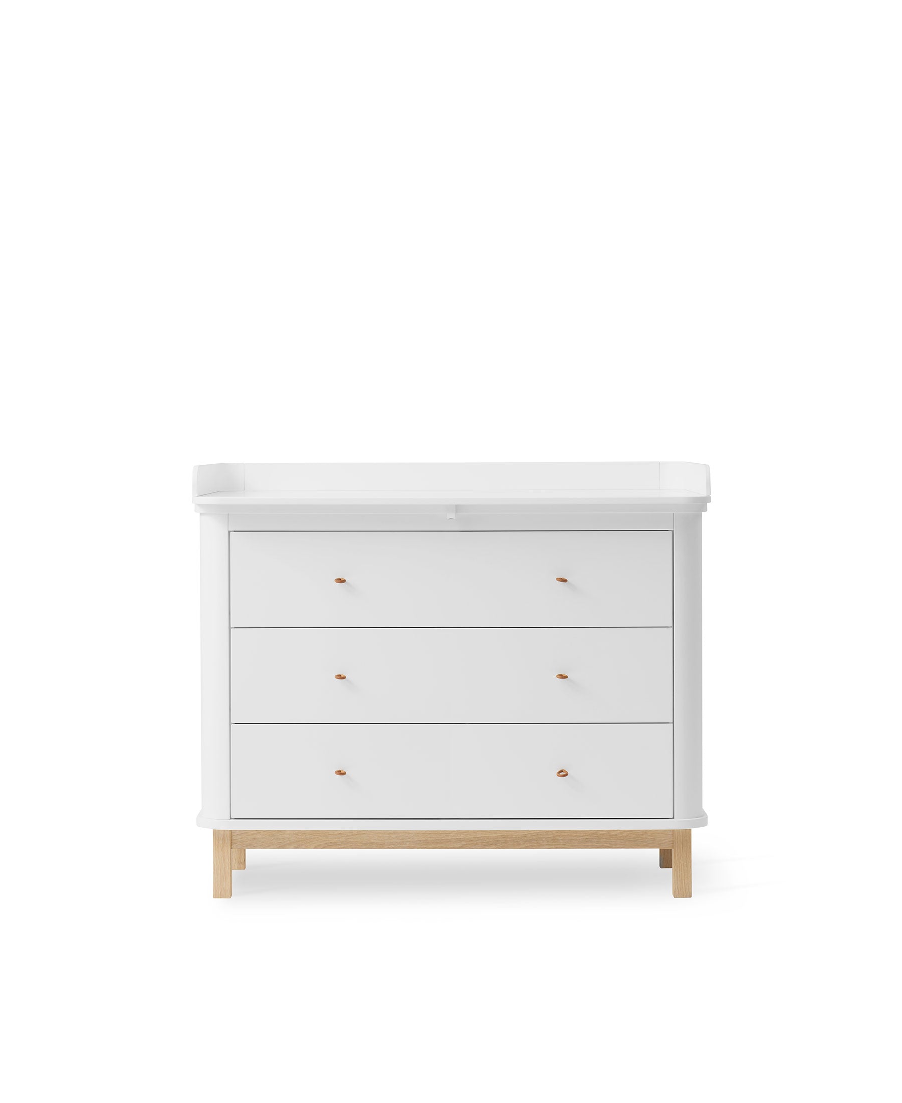 nursery dresser white Wood nursery dresser 3 drawers, white/oak