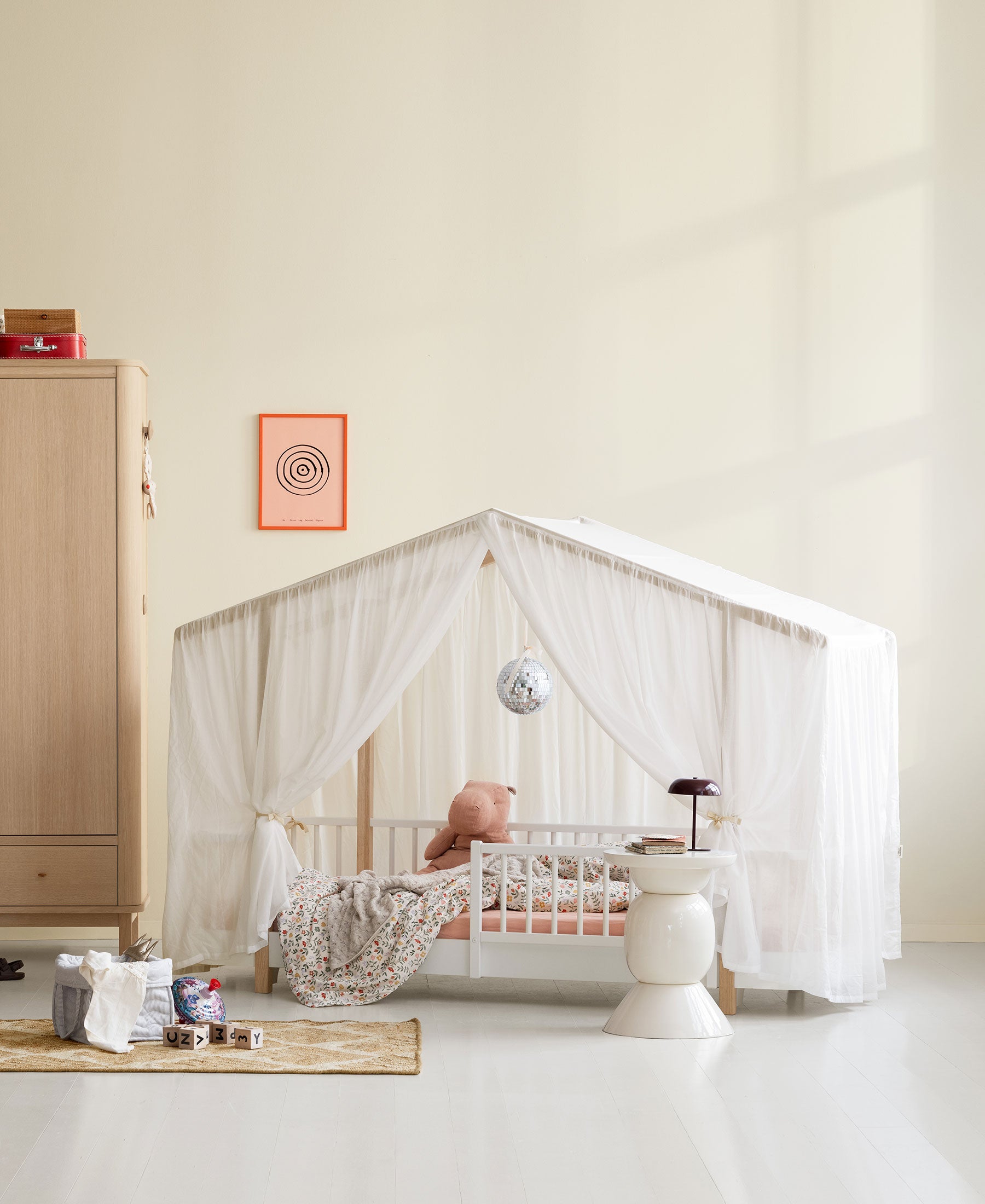 Wood Original house bed, white/oak