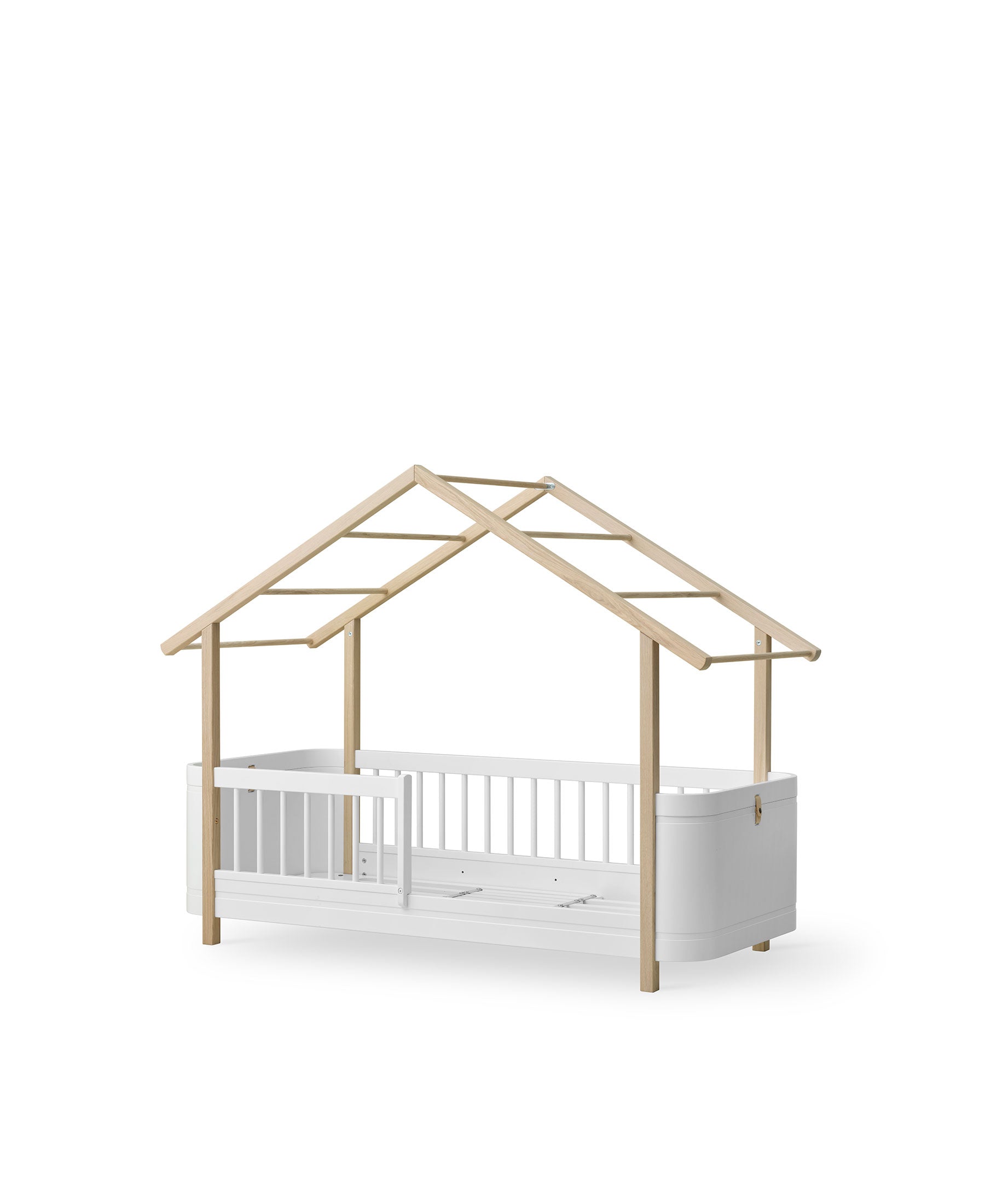 Wood Mini+ house bed, white/oak