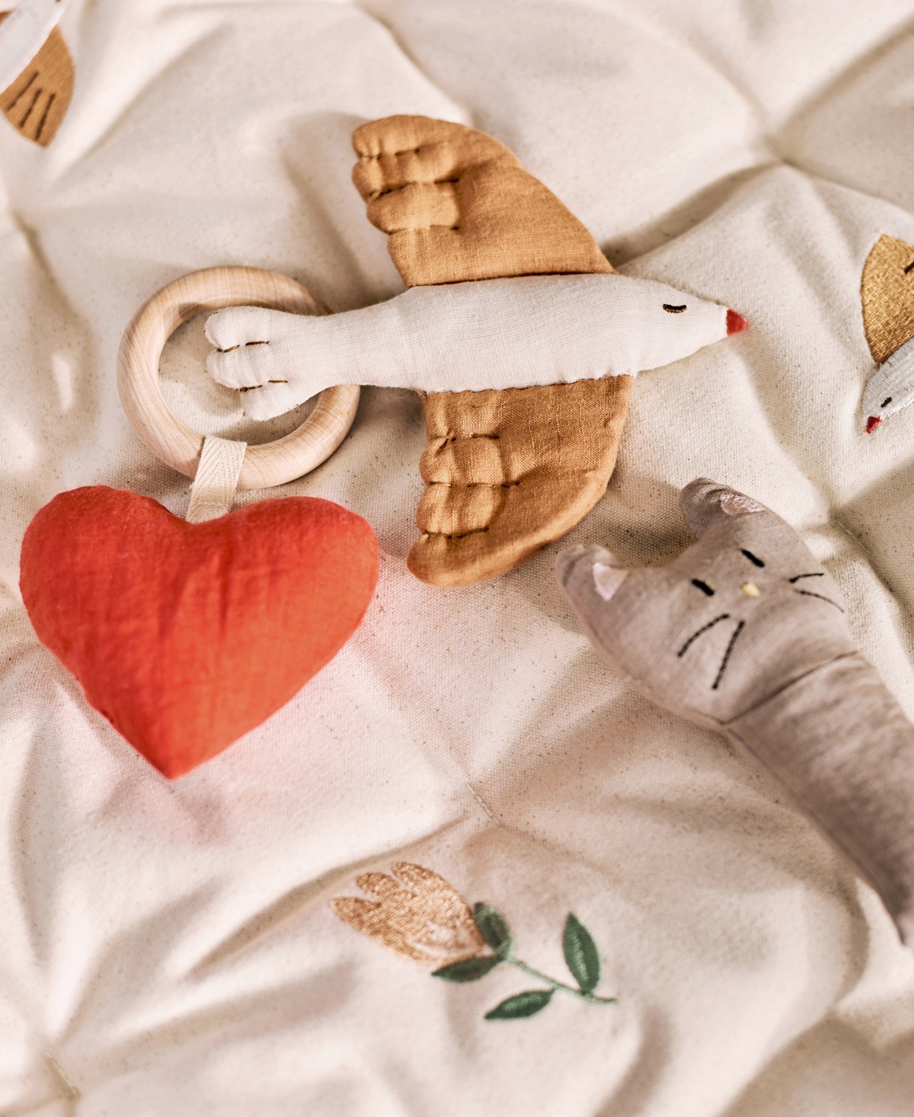 Lara Heart Rattle Teether