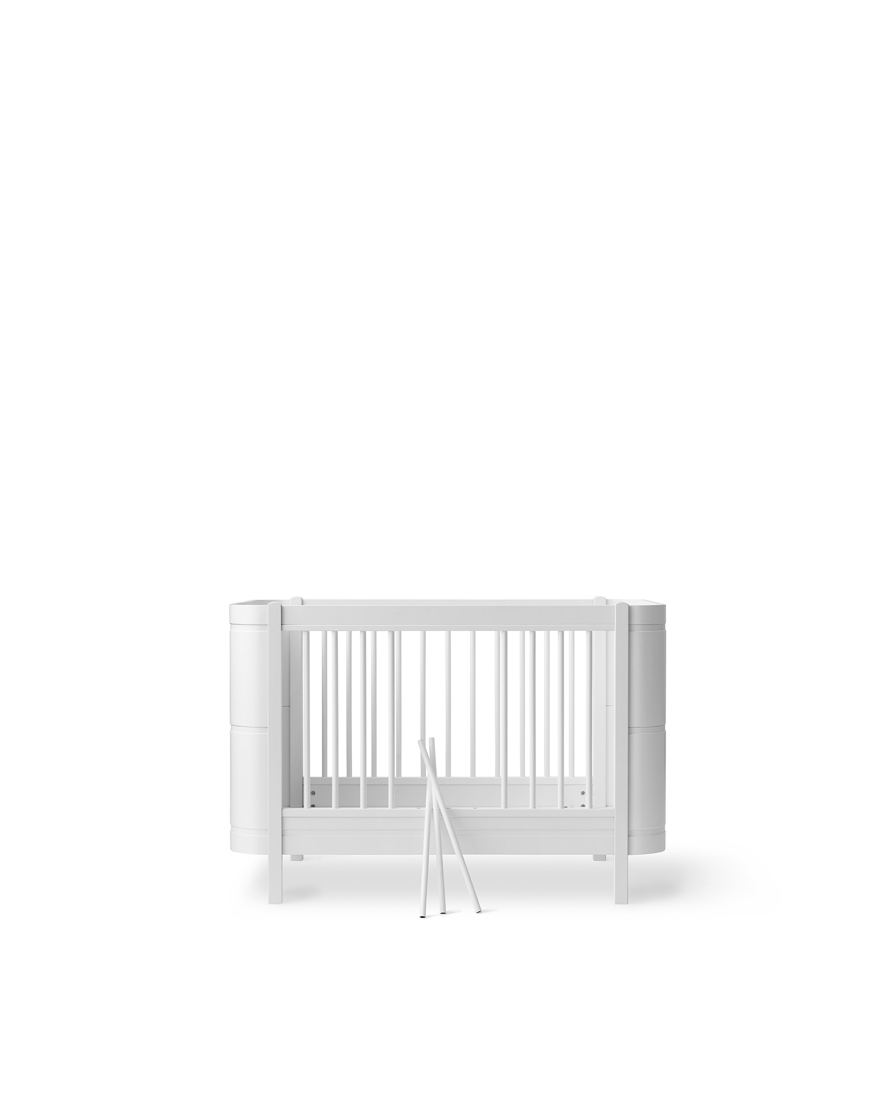 Wood Mini+ cot bed incl. junior kit, white