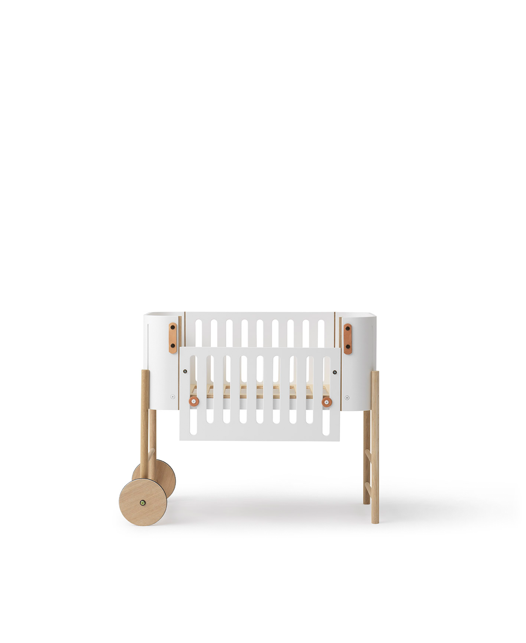 Wood Co-sleeper incl. bench conversion, white/oak