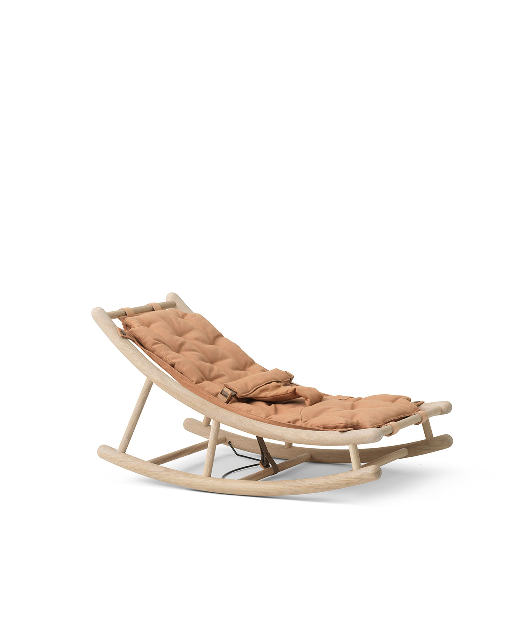 Wood baby toddler rocker oak caramel