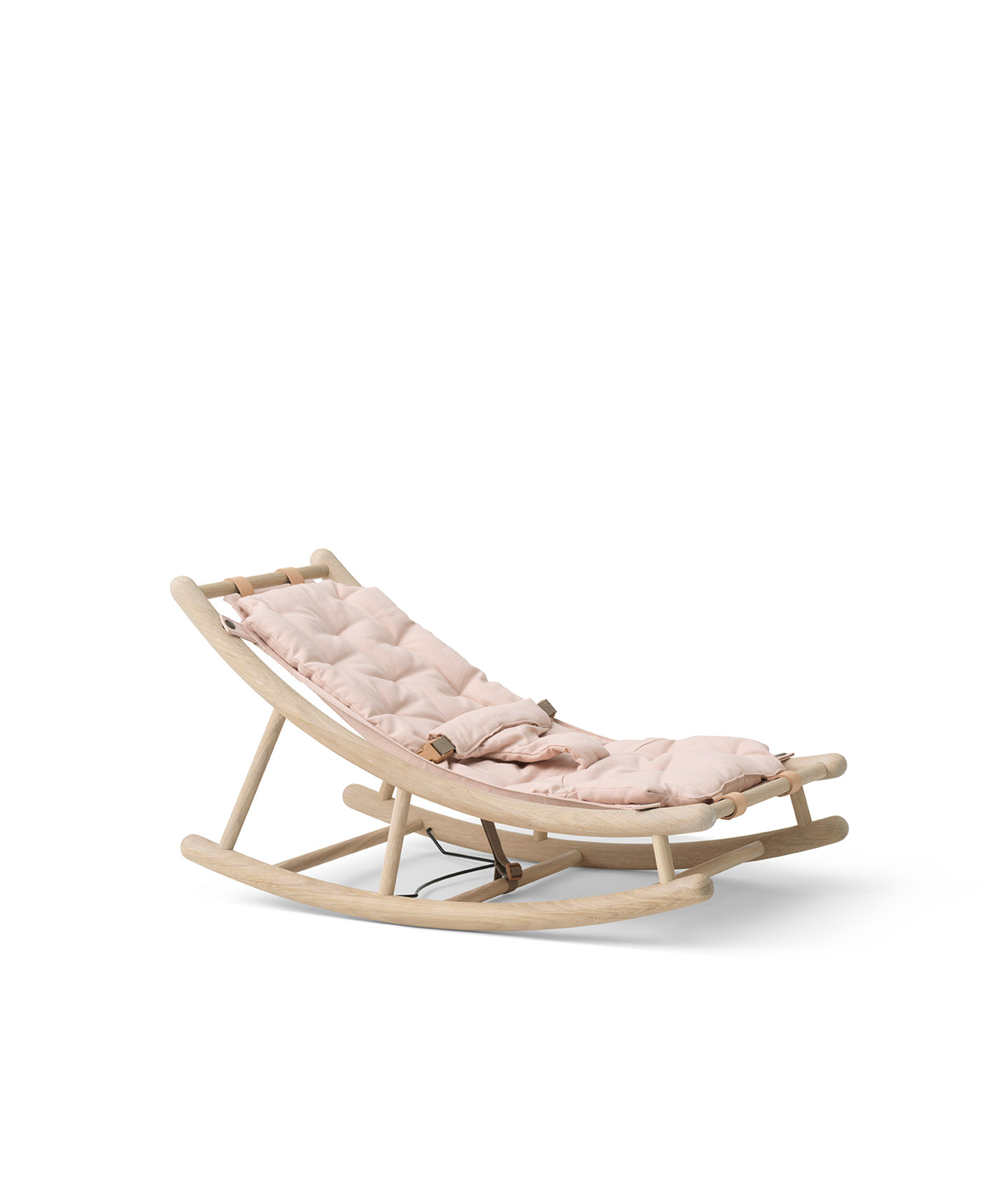Wood baby & toddler rocker, oak/rose