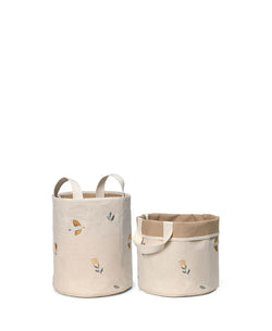 2-pack Embroidered Storage Baskets, small, Songbird