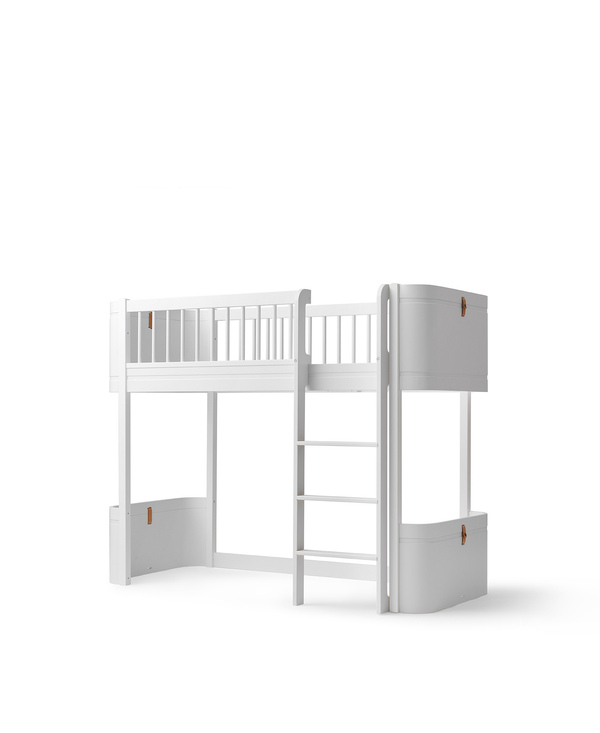 Mini+ cot bed incl. junior kit to low loft bed, white