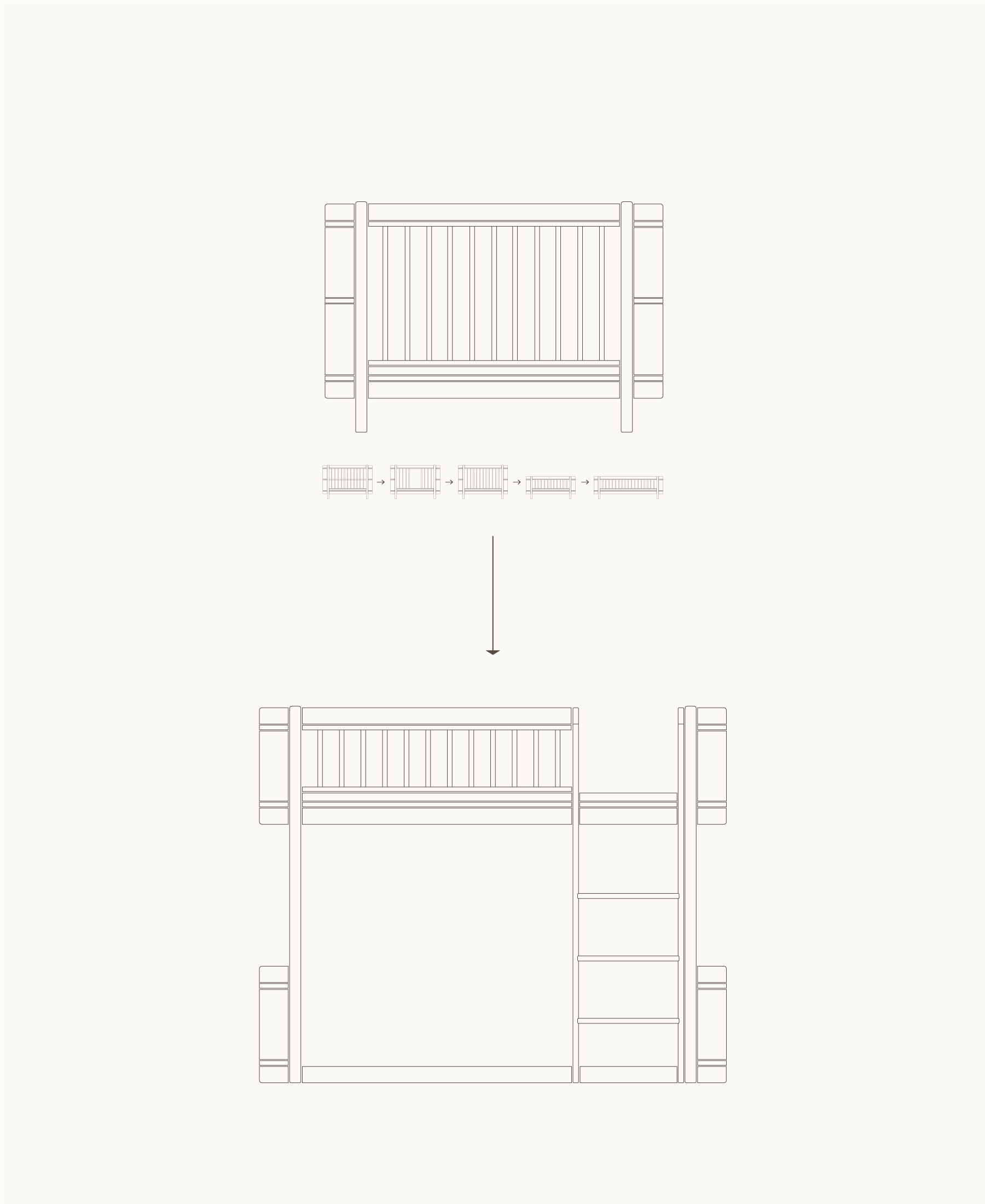 Mini+ cot bed incl. junior kit to low loft bed, white