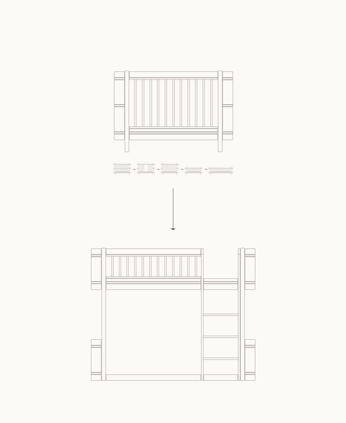 Mini+ cot bed incl. junior kit to low loft bed, white/oak – Oliver ...