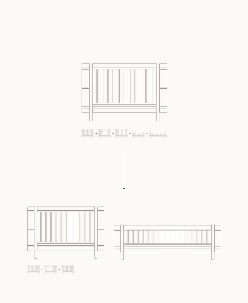 Mini+ sibling kit (additional parts to Mini+ cot bed incl. junior kit, white/oak)