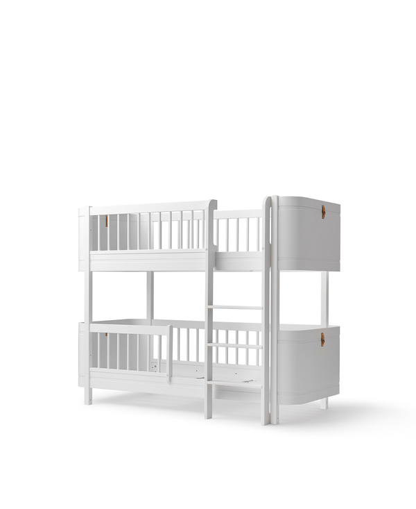 Mini+ low loft bed to low bunk bed, white