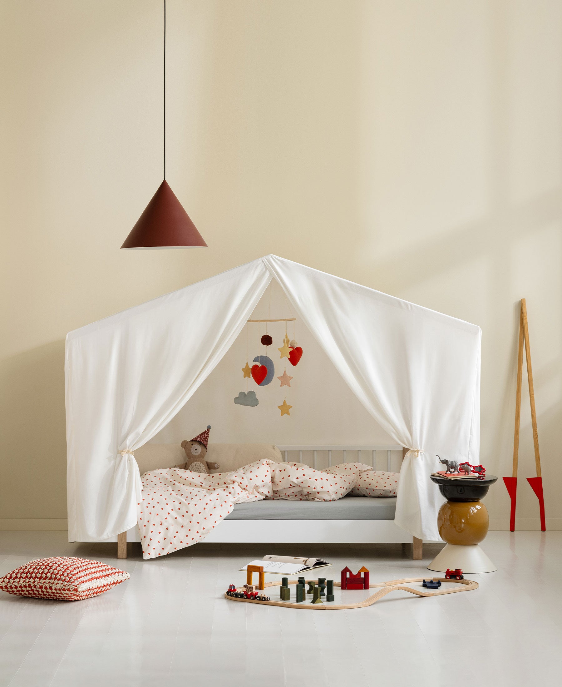 Wood Original house bed tent, white