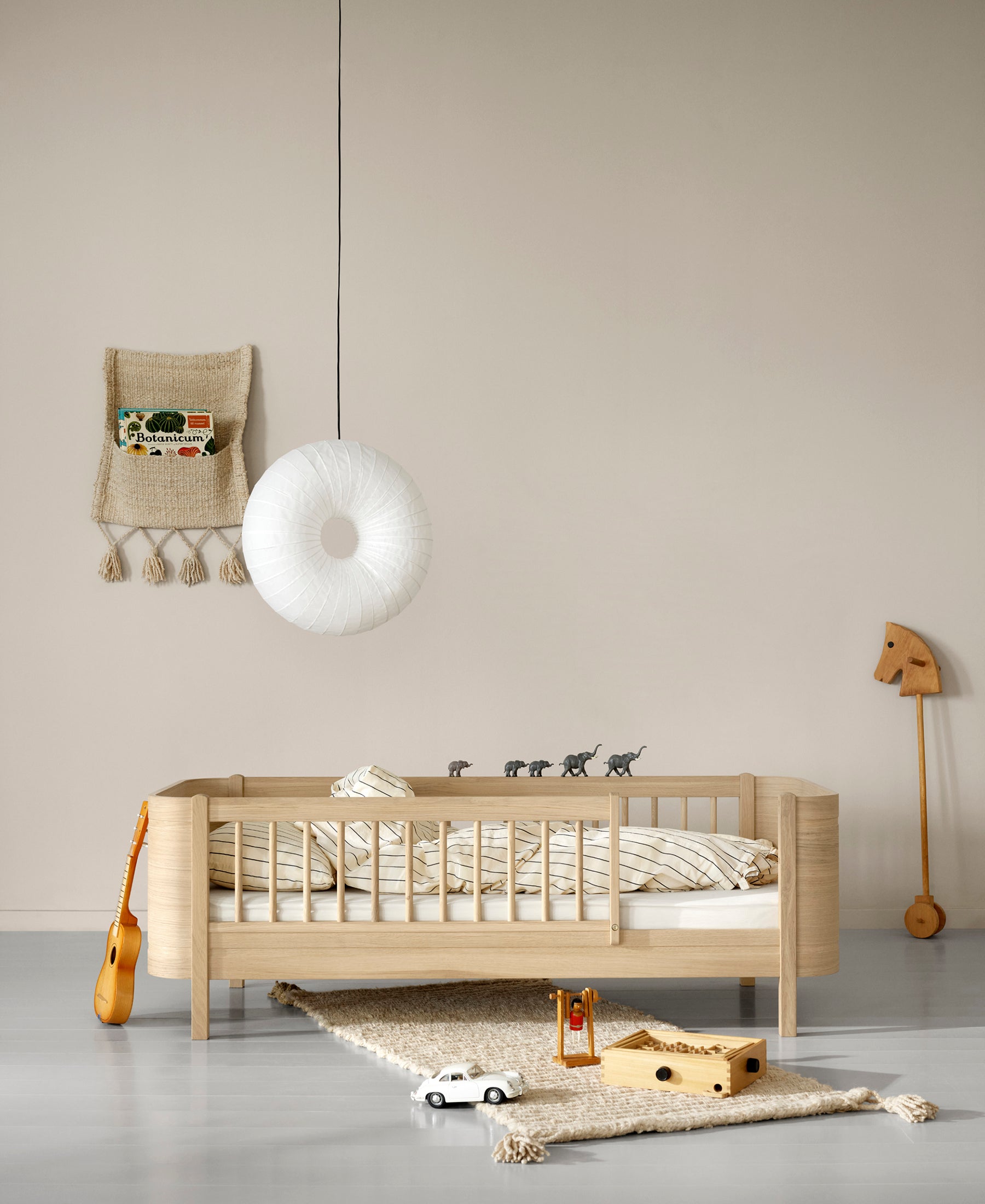 Wood Mini cot bed incl. junior kit oak