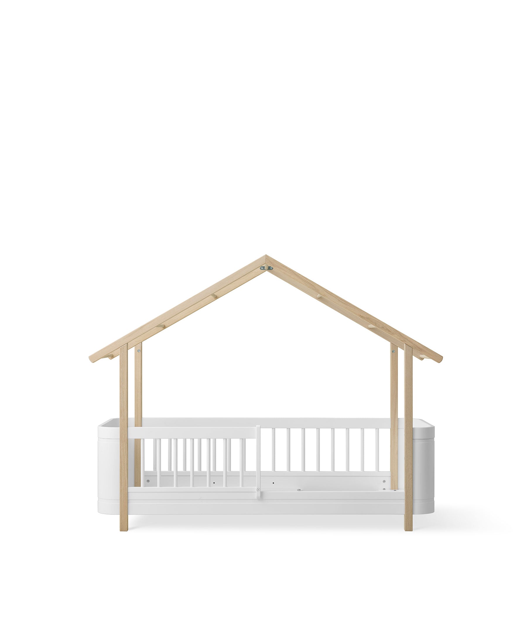 Wood Mini+ house bed, white/oak