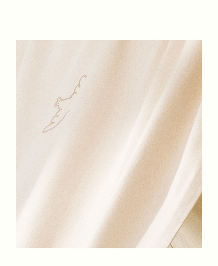 Camp Novel tent with embroidery for house roof, undyed