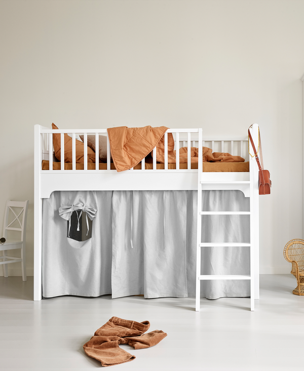 Curtain for Seaside Classic bunk bed, low loft bed and junior low loft bed, grey