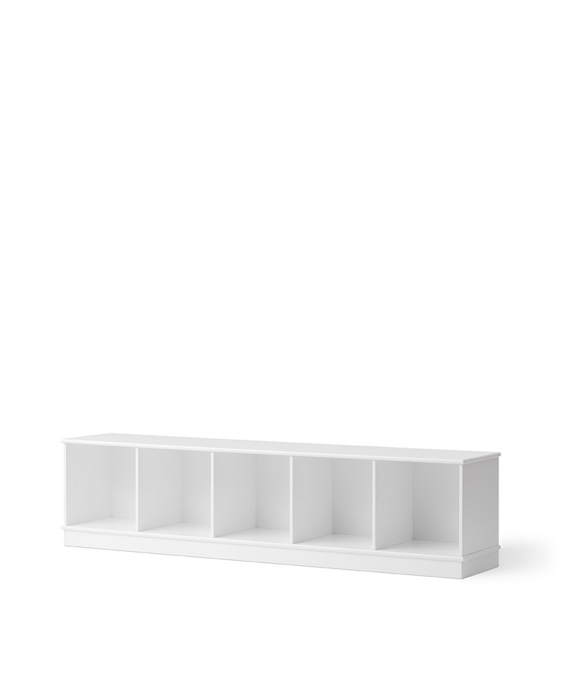Wood shelving unit 5x1 w. base Oliver Furniture Com