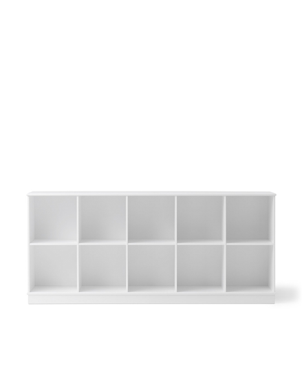 Wood shelving unit 5x2 w. base