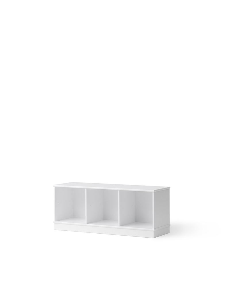Wood shelving unit 3x1 w. base Oliver Furniture Com
