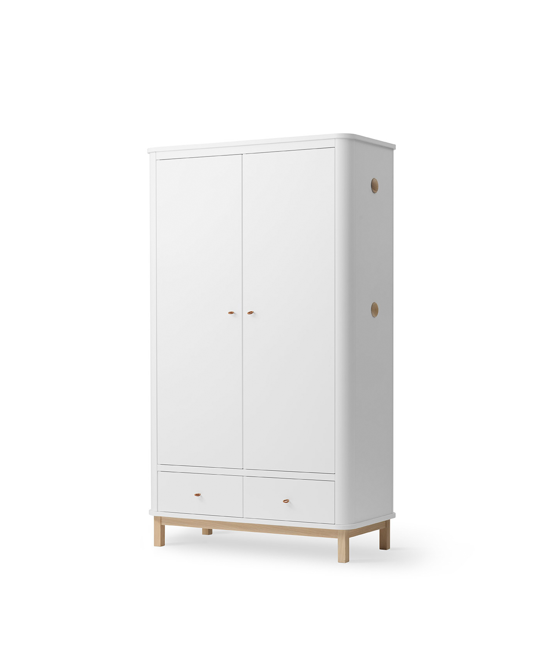 Wood wardrobe 2 doors - white/oak