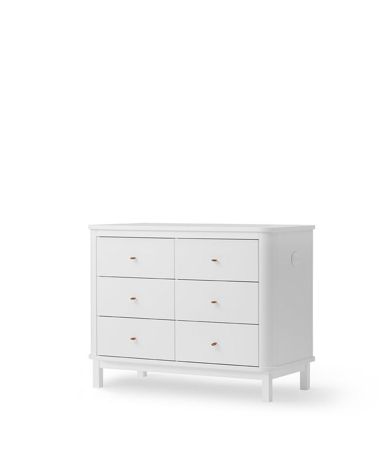 Wood dresser 6 drawers, white