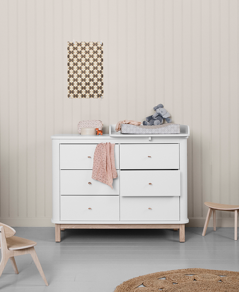 Wood nursery top small for dresser 6 drawers Oliver Furniture Com