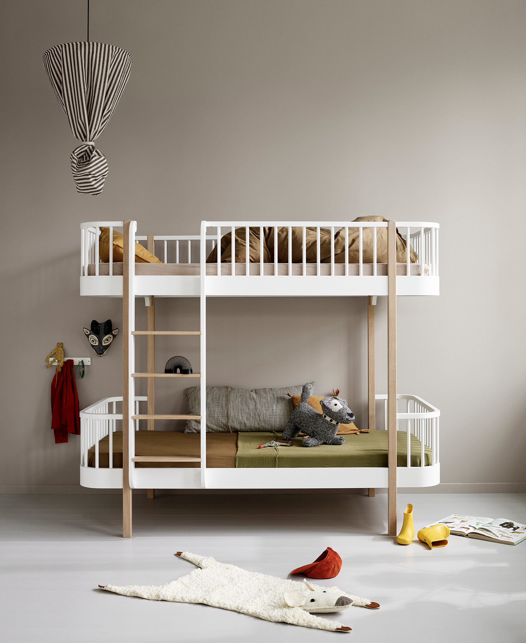 Wood Original bunk bed, white/oak