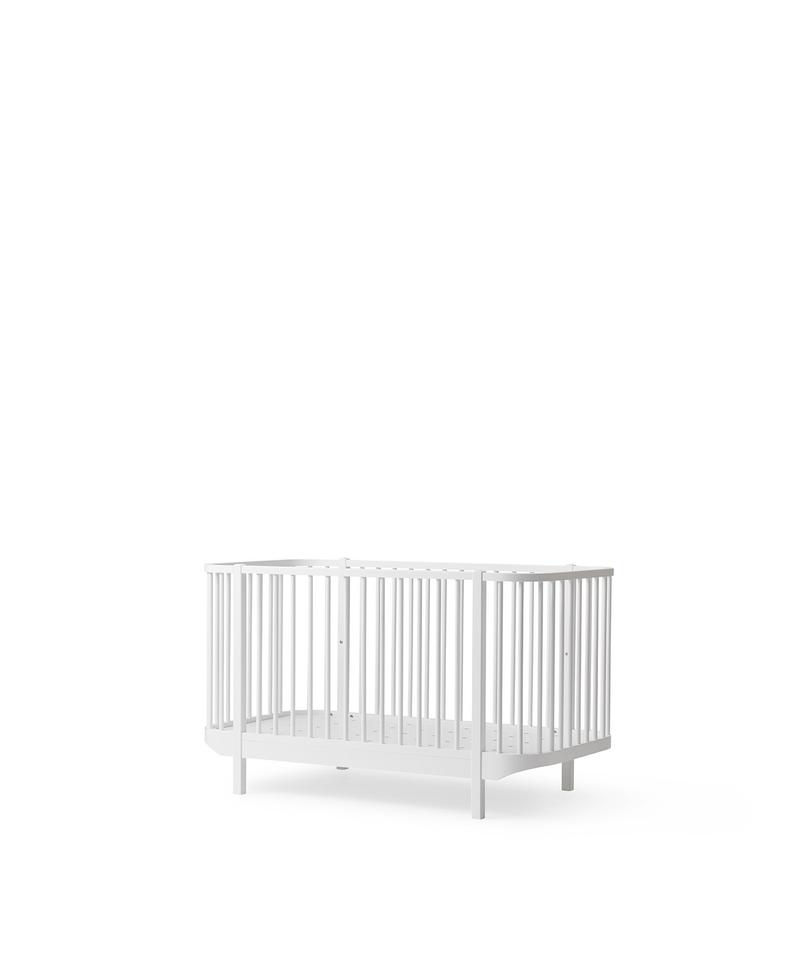 Wood and white cot sales