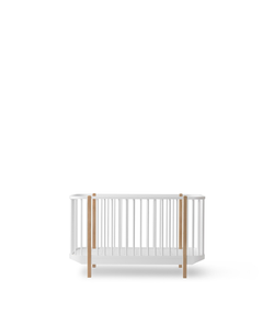 Wood cot, white/oak