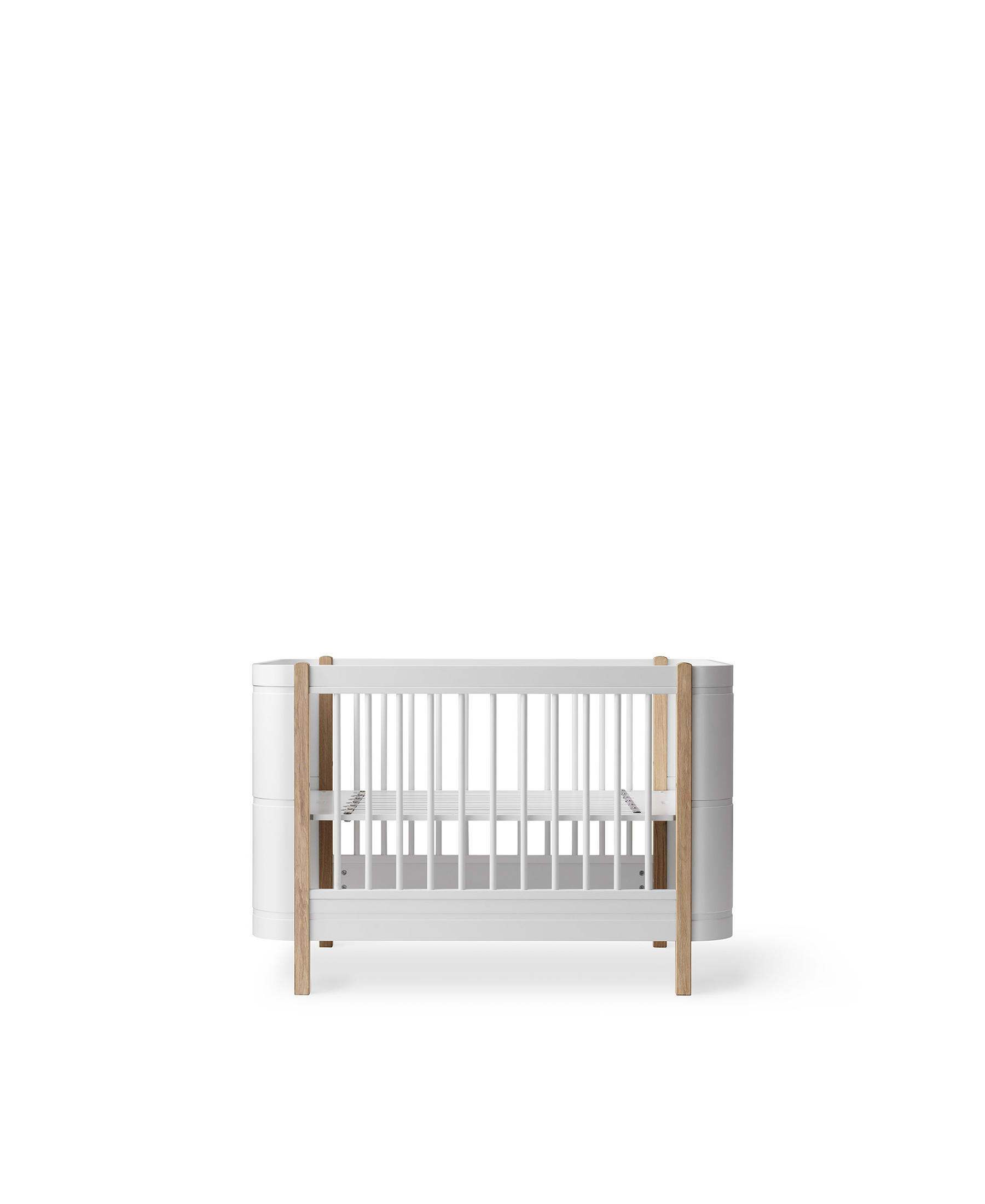 Wood Mini+ cot bed incl. junior kit, white/oak