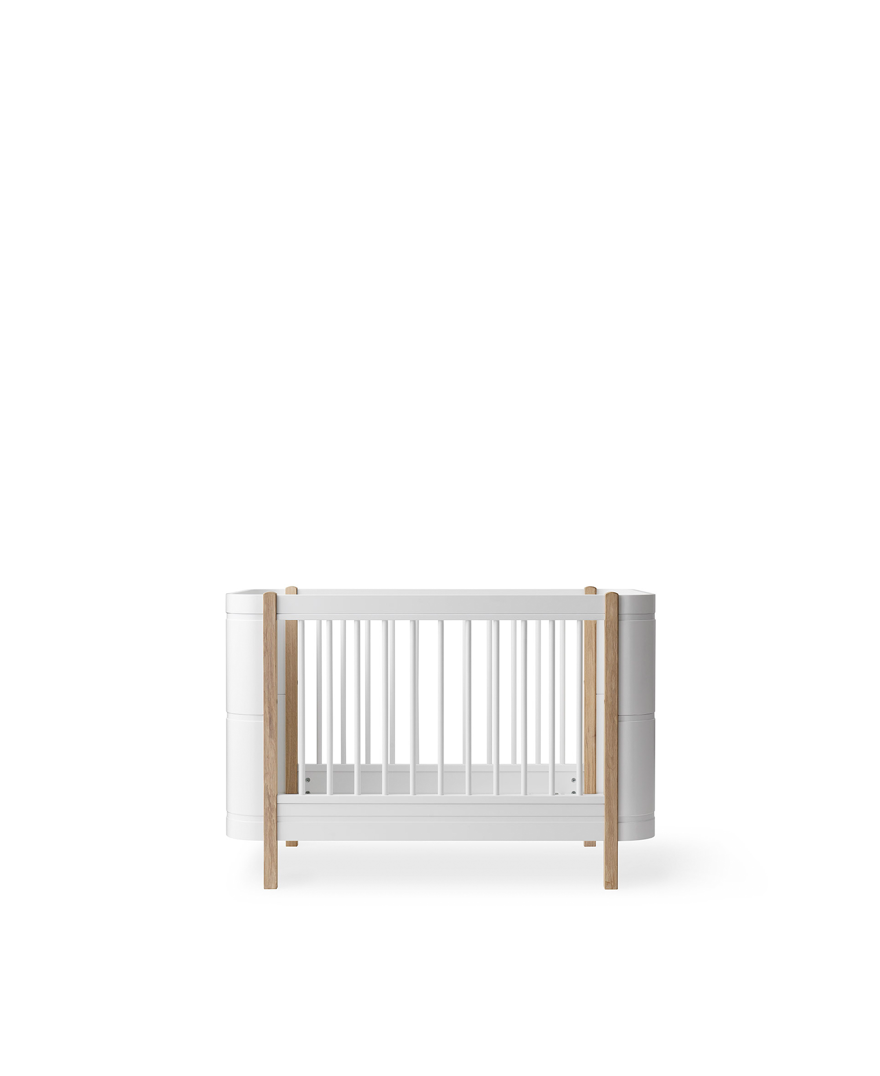 Wood Mini+ cot bed incl. junior kit, white/oak