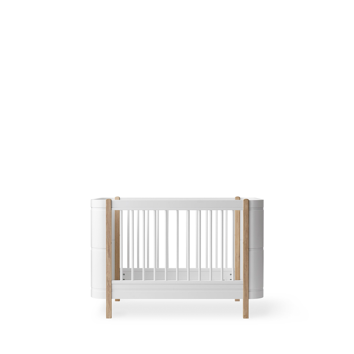 Wood Mini+ cot bed, white/oak