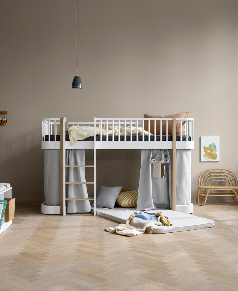 Wood Original low loft bed white oak Oliver Furniture Com