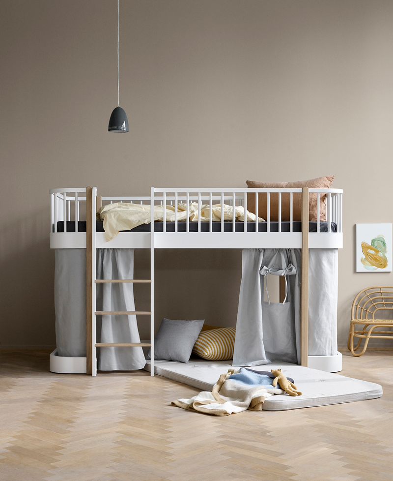 Grey wood loft deals bed