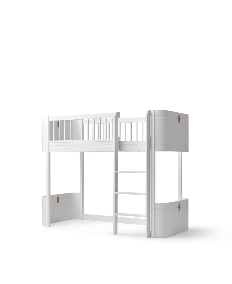 White low loft 2024 bed