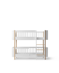 Wood Mini+ low bunk bed, white/oak