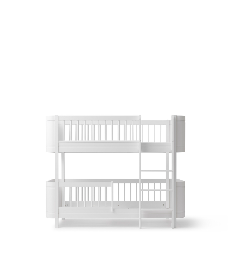Wood Mini+ low bunk bed, white