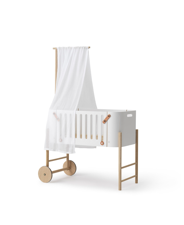 Wood Co-sleeper bed canopy, white