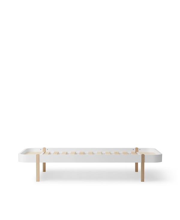 Wood Lounger bed 90, white/oak