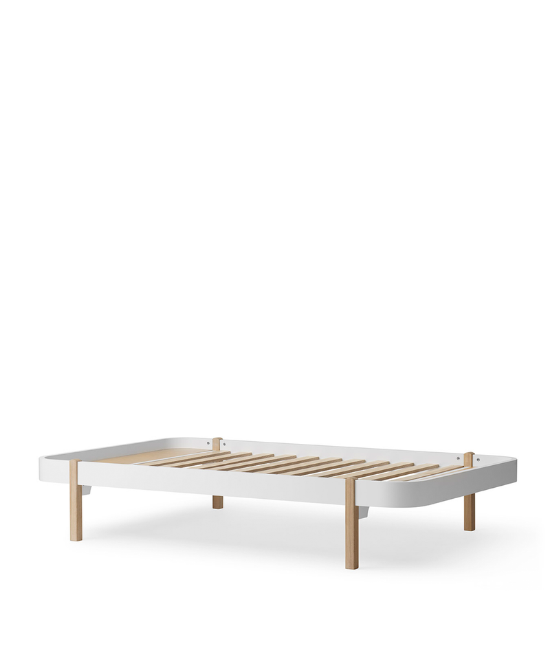 Wood Lounger bed 120, white/oak