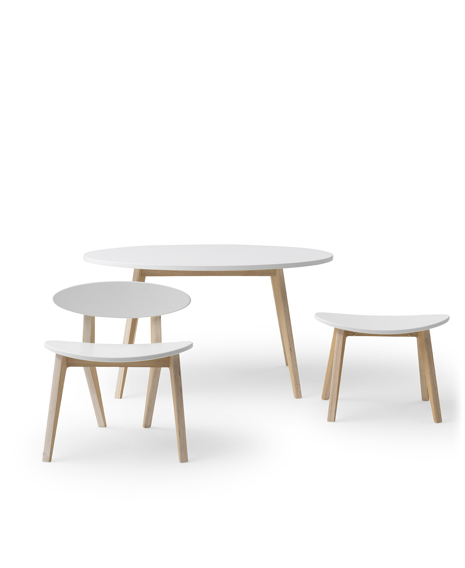 Wood PingPong chair, white/oak