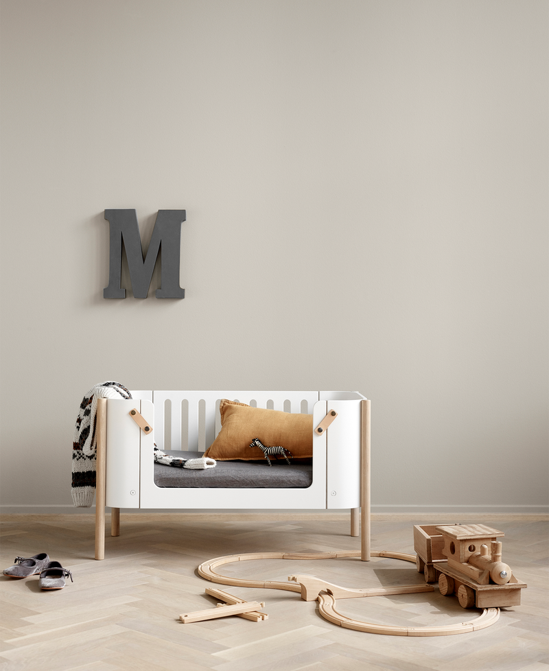 Wood bench, white/oak