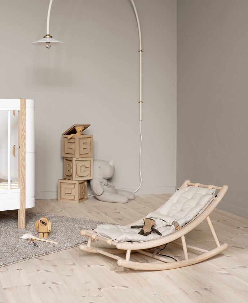 Wooden baby top rocker bed