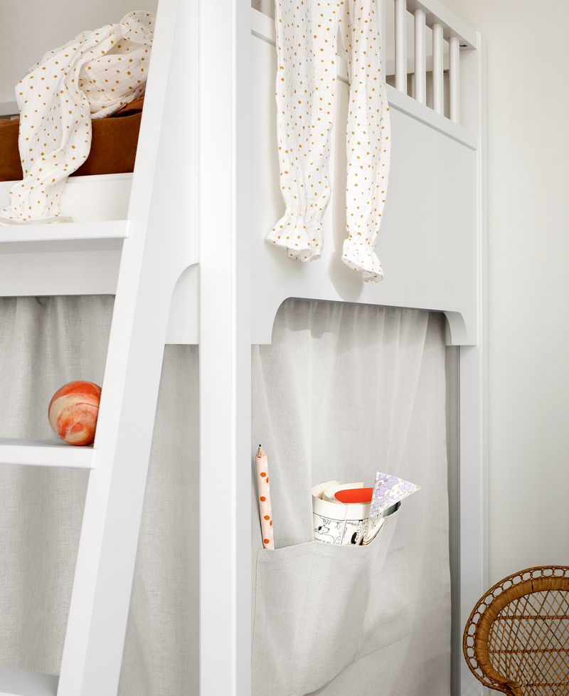 Curtain for Seaside Classic bunk bed, low loft bed and junior low loft bed, grey